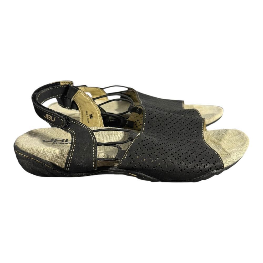 JBU by Jambu Women's Pixie Flat Sandals Size 9M Black Slingback